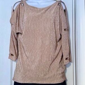 💲SALE💲 NWOT Cable&Gauge Champagne Shimmer Blouse Sz S